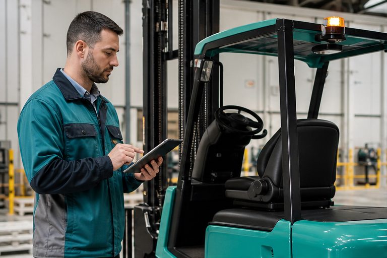 Photographic WorkSafe knowledge-base artwork for Pre-Use Equipment Checking.