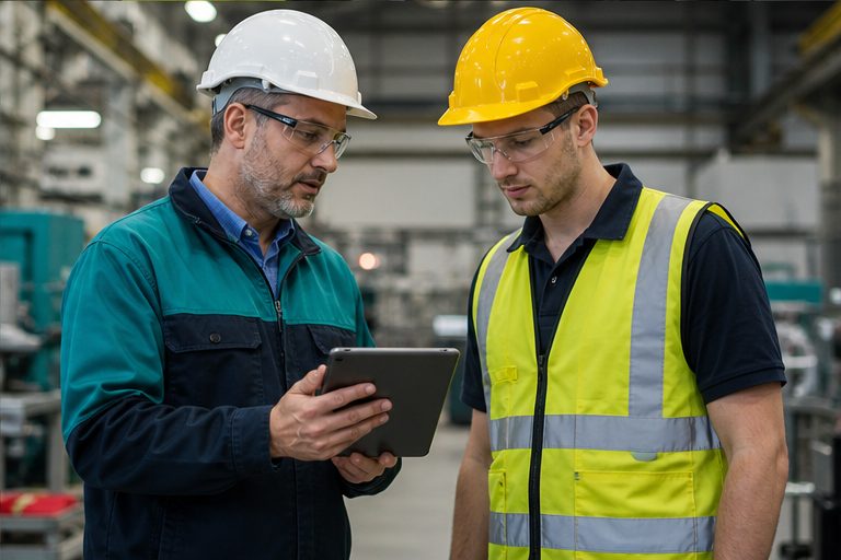 Photographic WorkSafe knowledge-base artwork for Skills, Training and Competence Management.